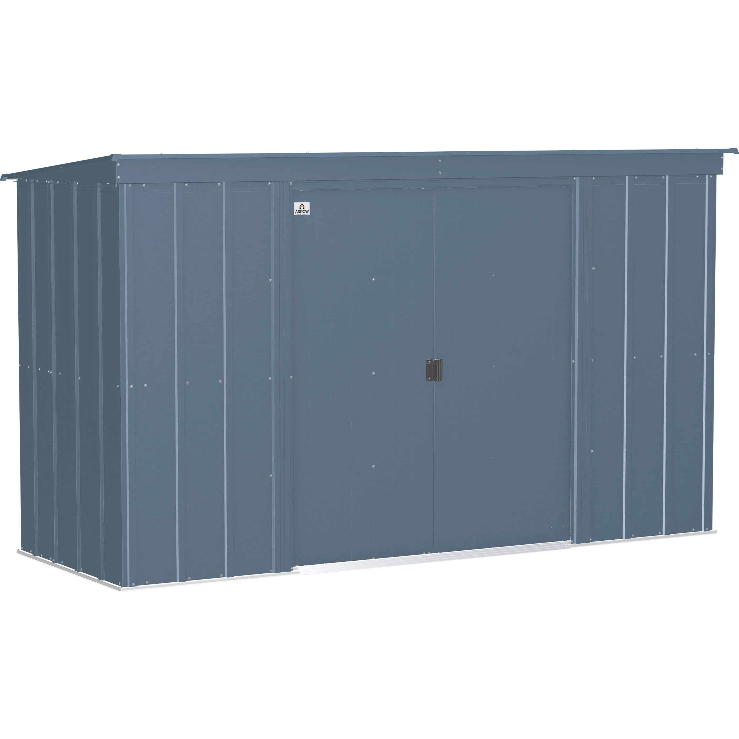 Arrow Classic Steel Storage Shed, 10x4, Blue Grey