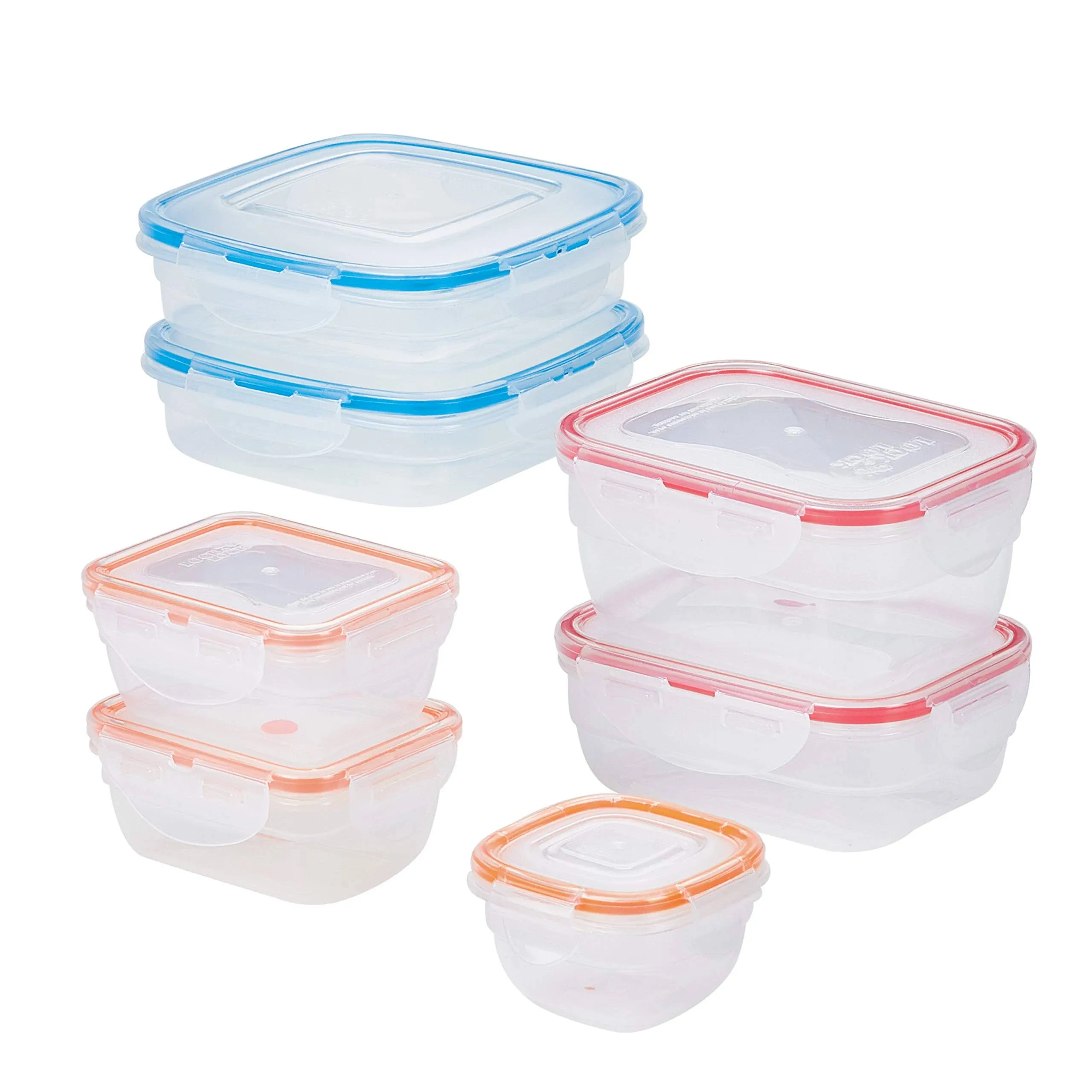 Lock & Lock Easy Essentials Color Mates Assorted Food Storage Container Set 14-Piece