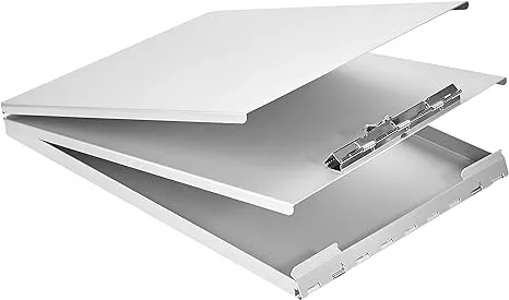 Basics Aluminum Storage Clipboard, 12.5" x 9", Form Holder, Silver