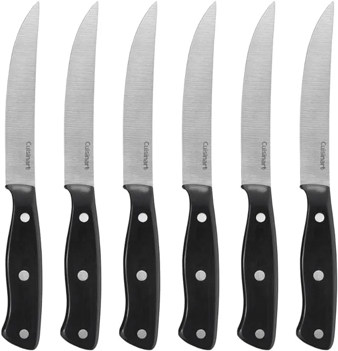 Cuisinart C77TR-S6SK Triple Rivet Collection 6-Piece Steak Knife Set,Black