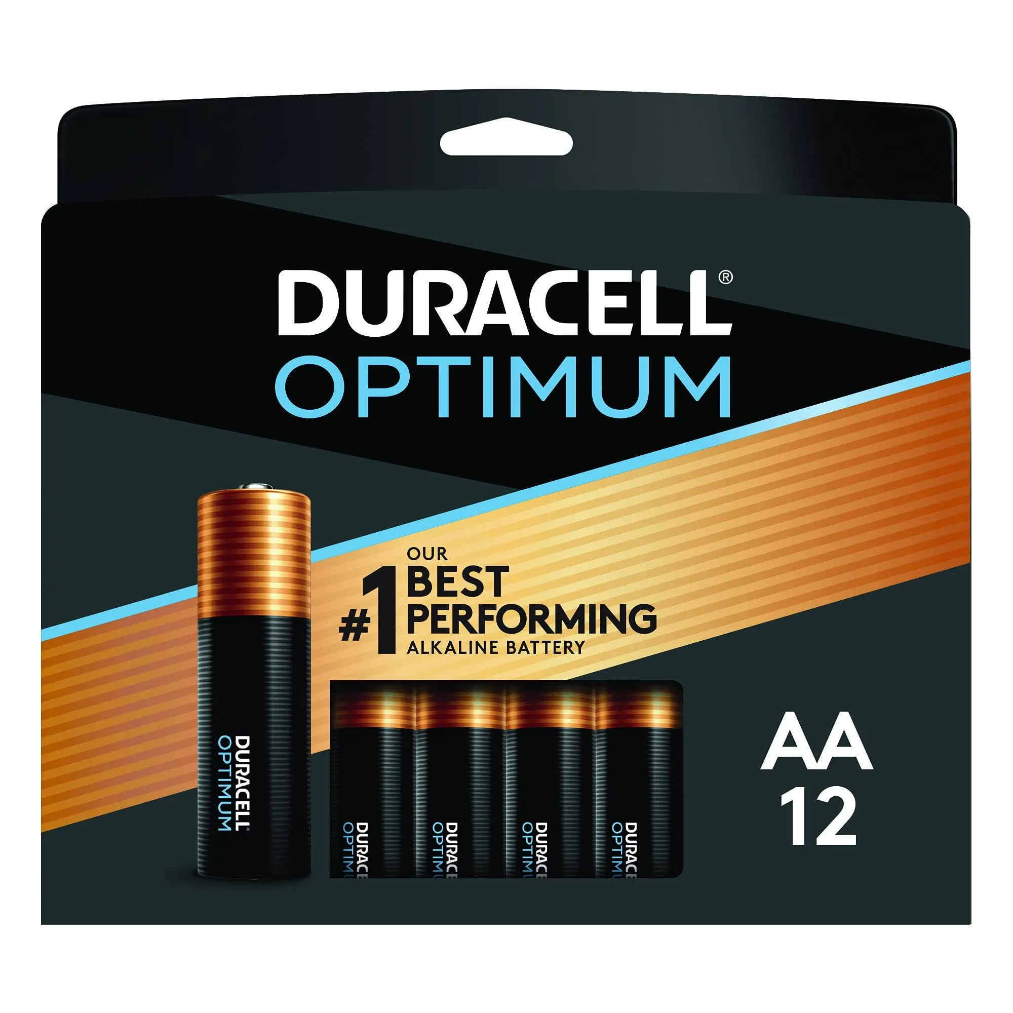 Optimum Alkaline AA Batteries, 12/Pack, Duracell