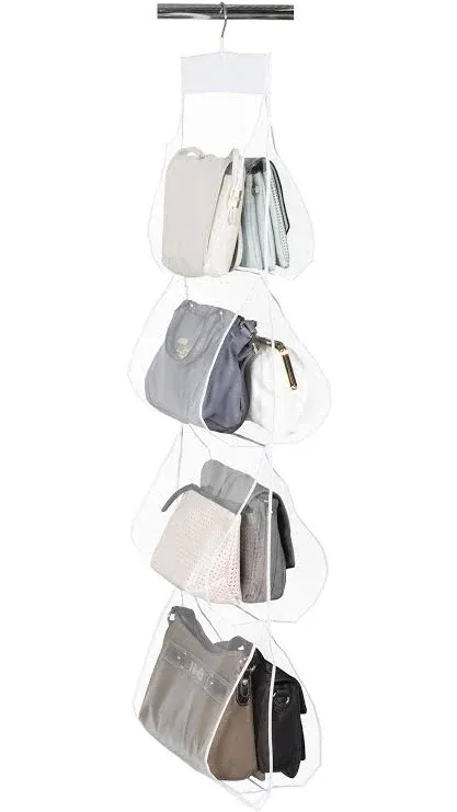 Richards Homewares Hanging Purse Organizer, 8-Compartments, Clear Vinyl