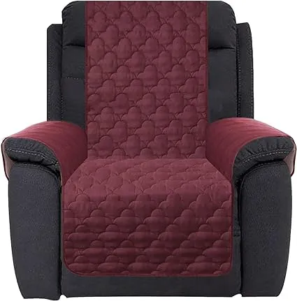 CHHKON Waterproof Nonslip Recliner Cover Stay in Place, Dog Couch Chair Cover Furniture Protector, Ideal Loveseat Slipcovers for Pets and Kids (Burgundy, 23'')