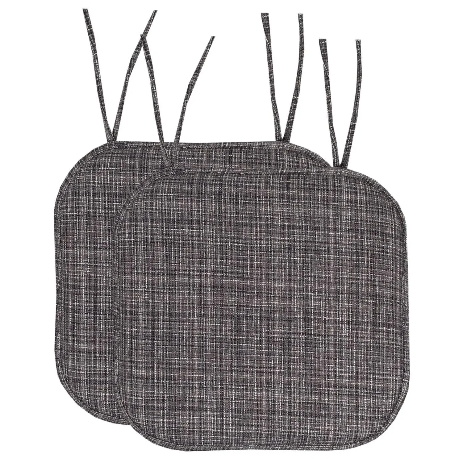 Sweet Home Collection Aria Memory Foam Non-Slip Chair Cushion Pad with Ties, Gray ...