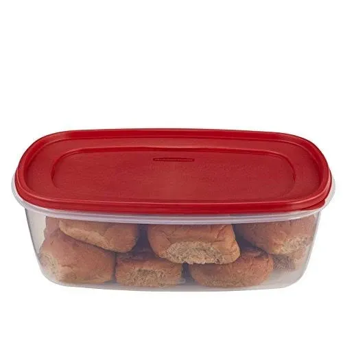 Rubbermaid 2.5 Gallon Chili Red Easy Find Lid Food Storage Container 1777164