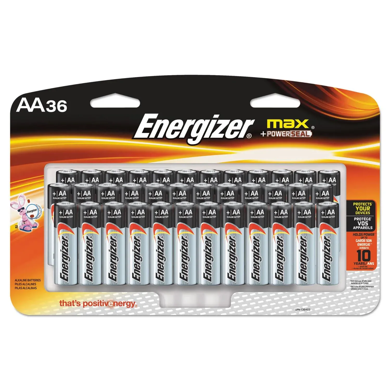 Max Aa Batteries (36-Pack), Double A Alkaline Batteries