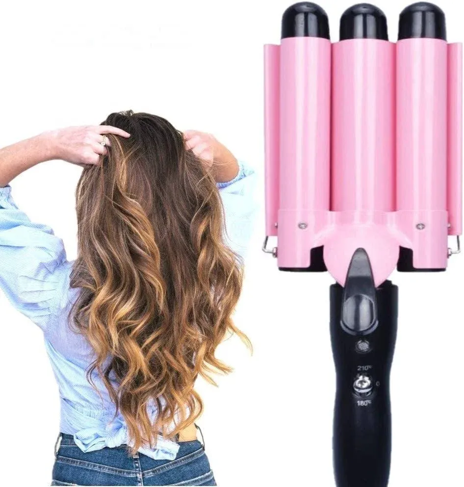 Modvica 3 Jumbo Barrel Curling Iron Wand 32Mm Hair Waver Temperature Adjustable Ceramic Big Waves Hair Crimper (125)