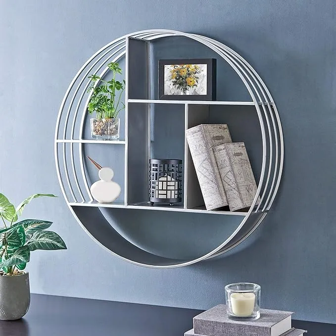 Firstime & Co. Brody Industrial Circular 27.5-in. Metal Shelf - Silver