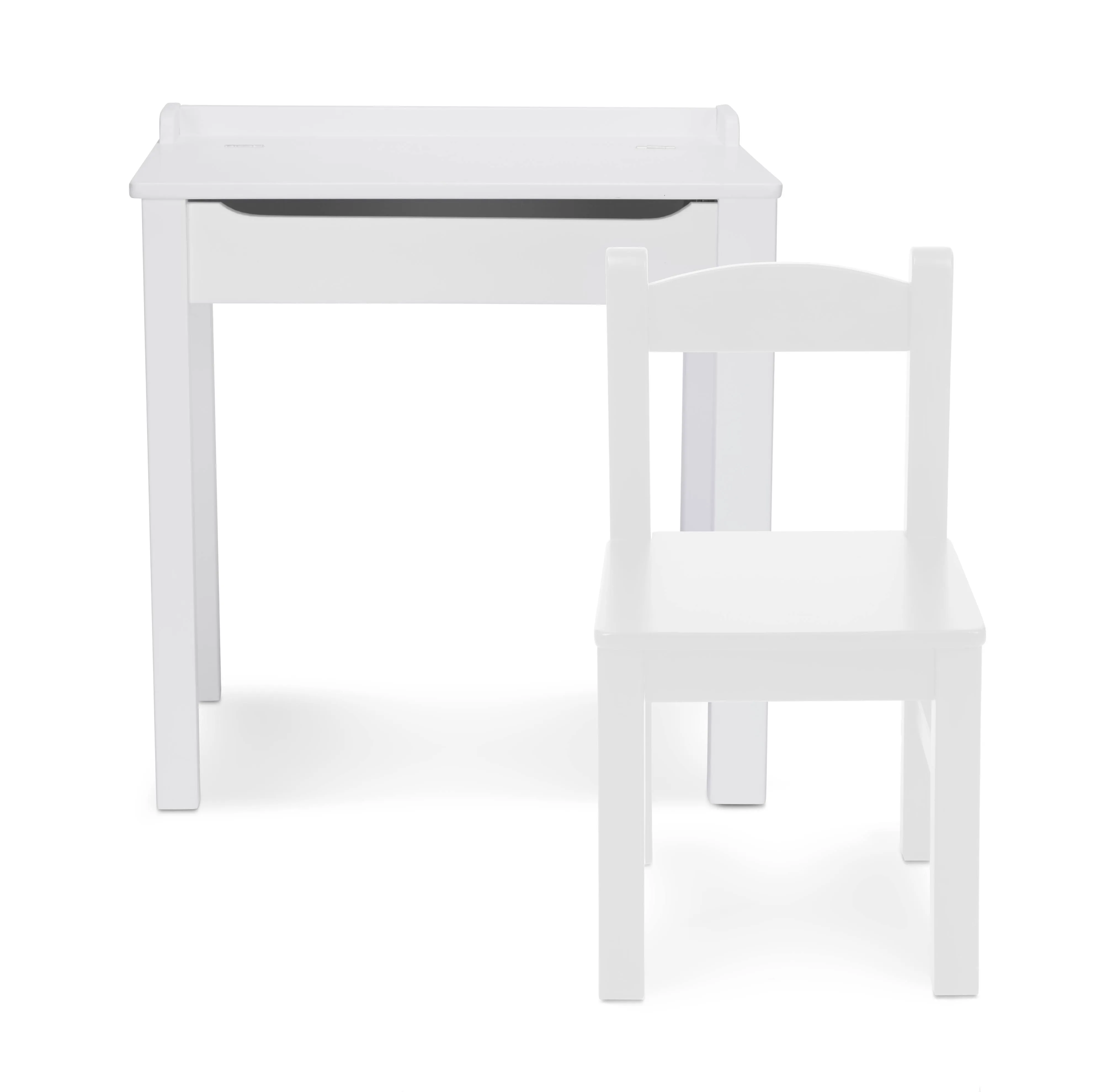 Wooden Lift-Top Desk & Chair - White - 30231