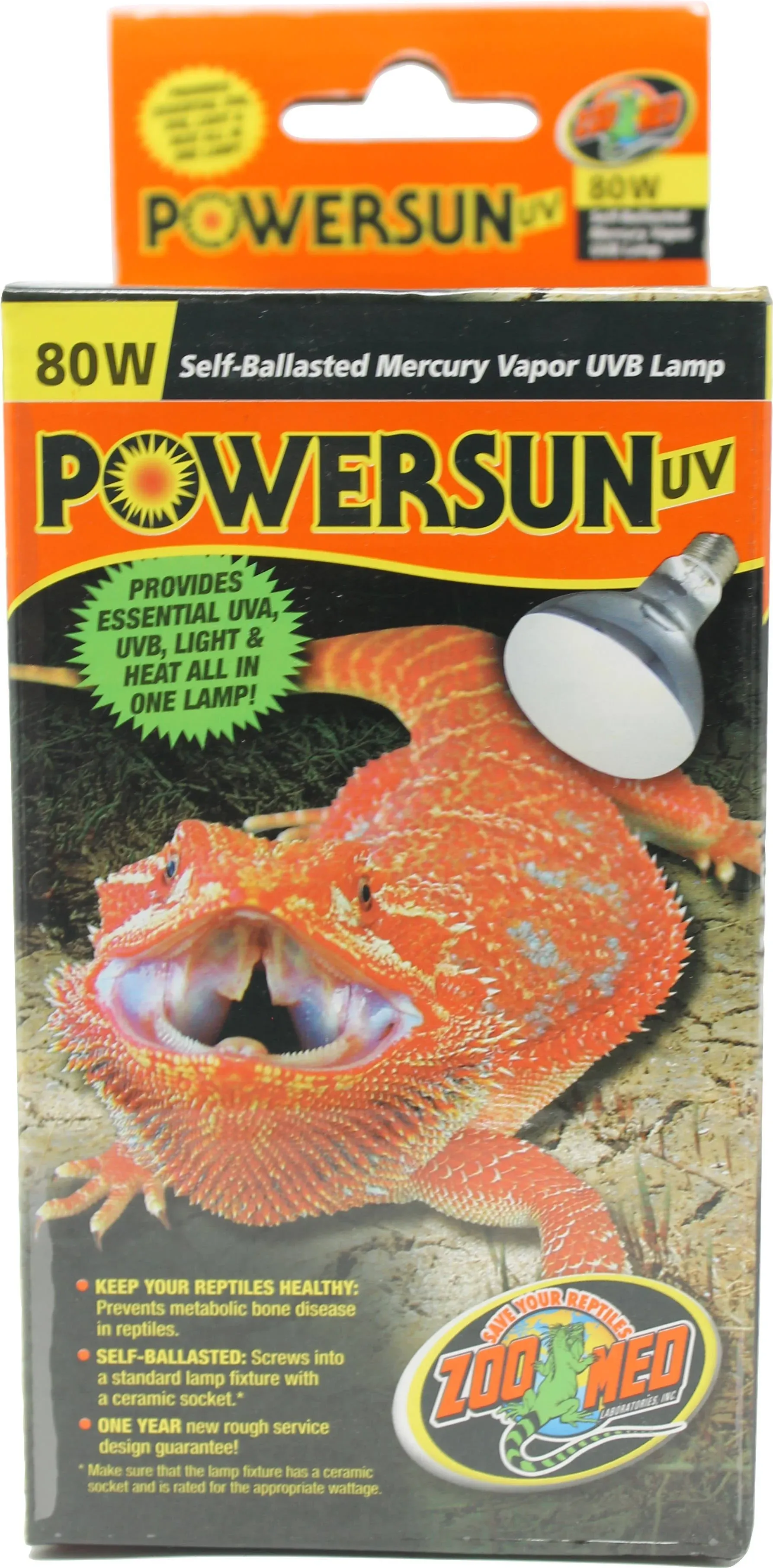 Zoo Med PowerSun UV Bulb, 80 Watt