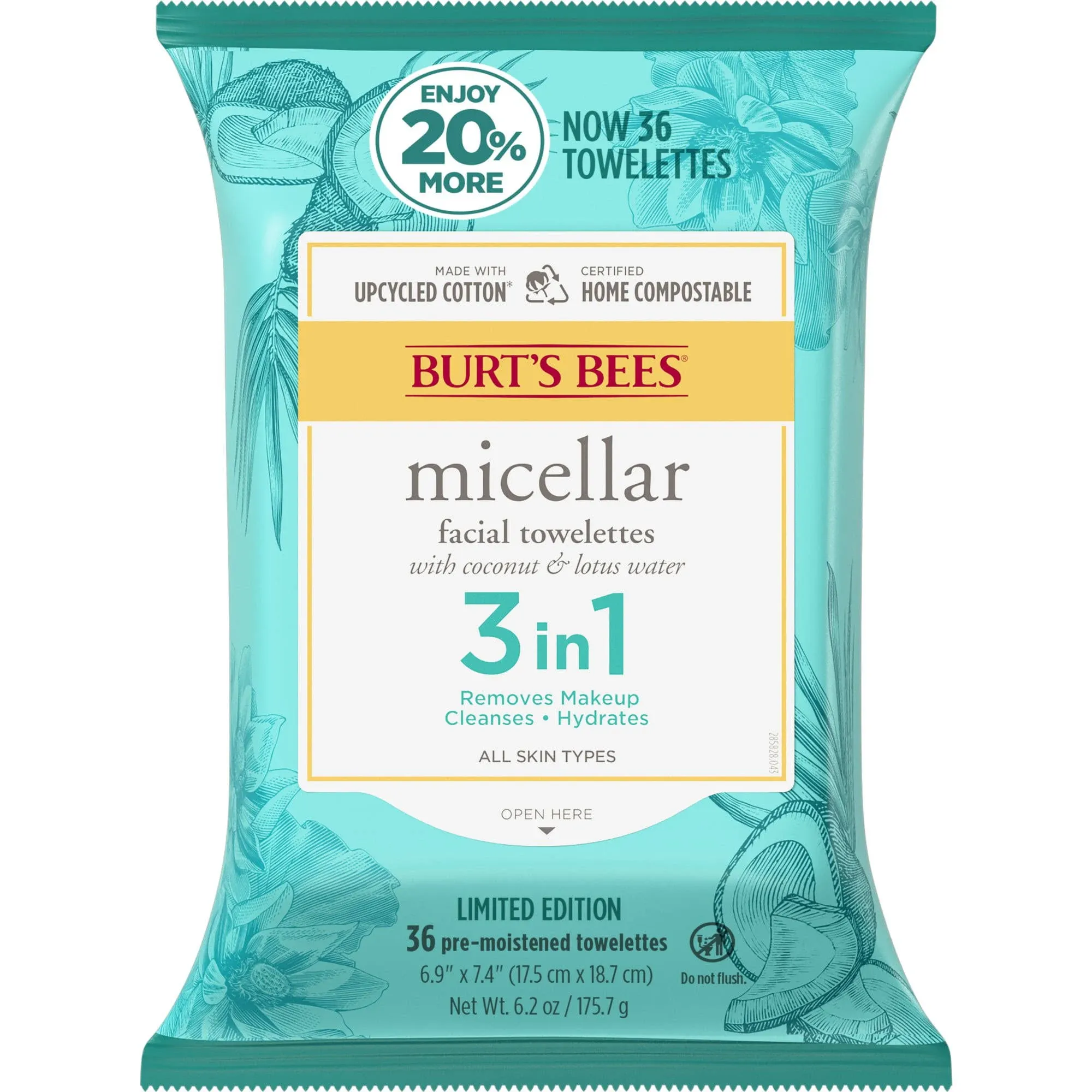 Burt's Bees Facial Towelettes Micellar Coconut & Lotus