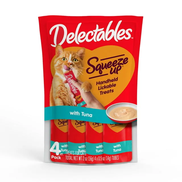 Hartz Delectables Squeeze Up Interactive Lickable Wet Cat Treats for Adult & Senior Cats