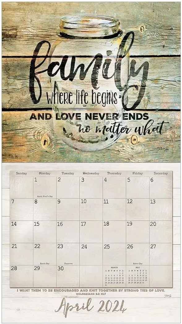 Legacy Faith and Family 2024 Wall Calendar