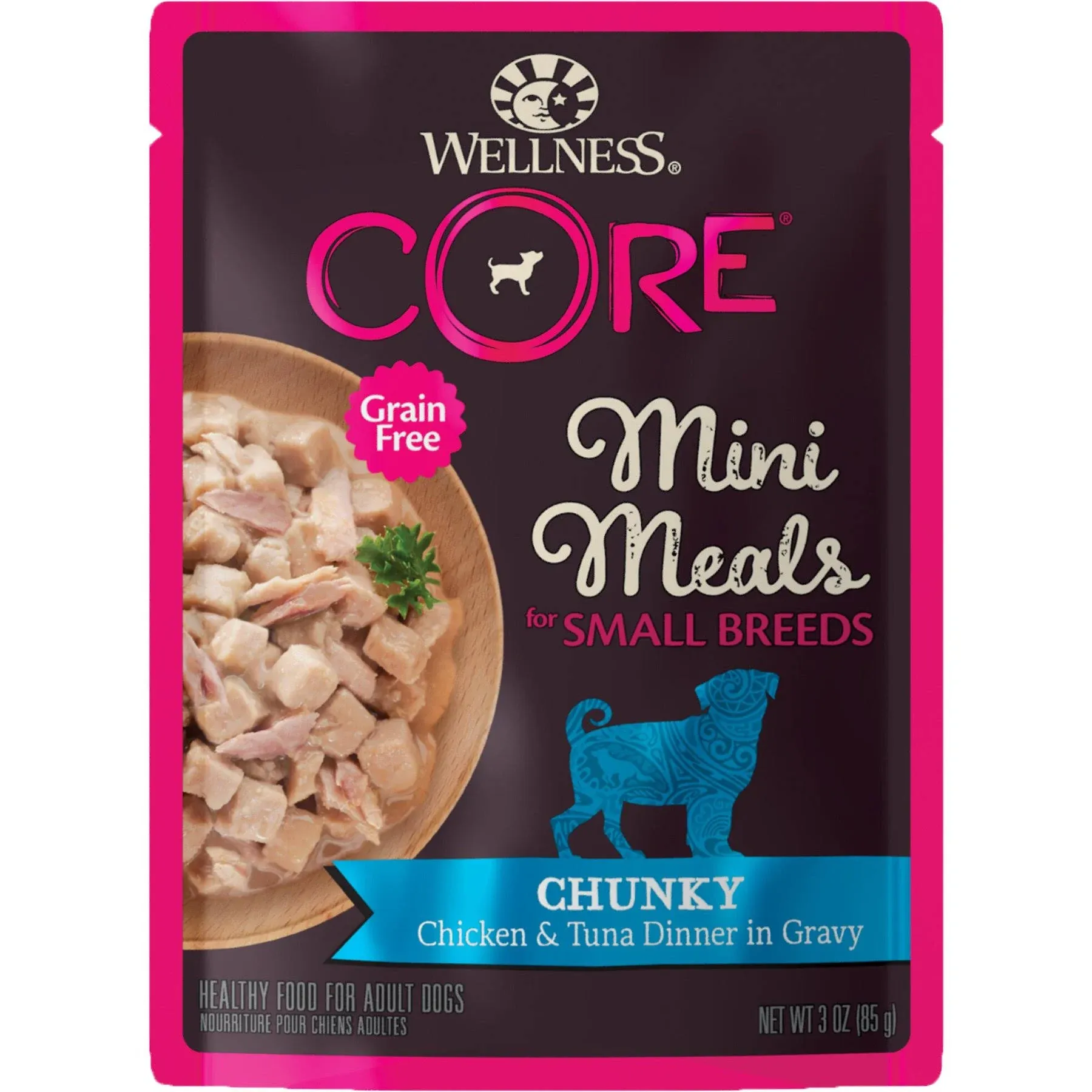 Wellness CORE Natural Grain Free Small Breed Mini Meals Shredded Chicken Gravy Wet Dog Food