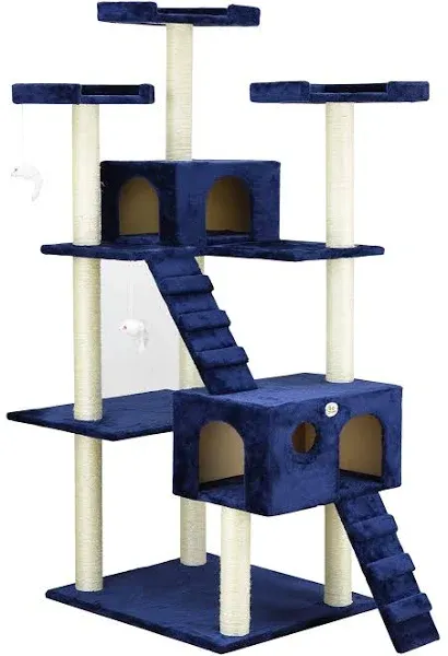 Go Pet Club 72 in. Cat Tree, Blue