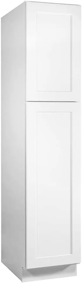 Brookings Shaker Unassembled Pantry Kitchen Cabinet UC1884, 18 W x 24 D x 84 H, Painted White, Solid Wood, Design House, 561787