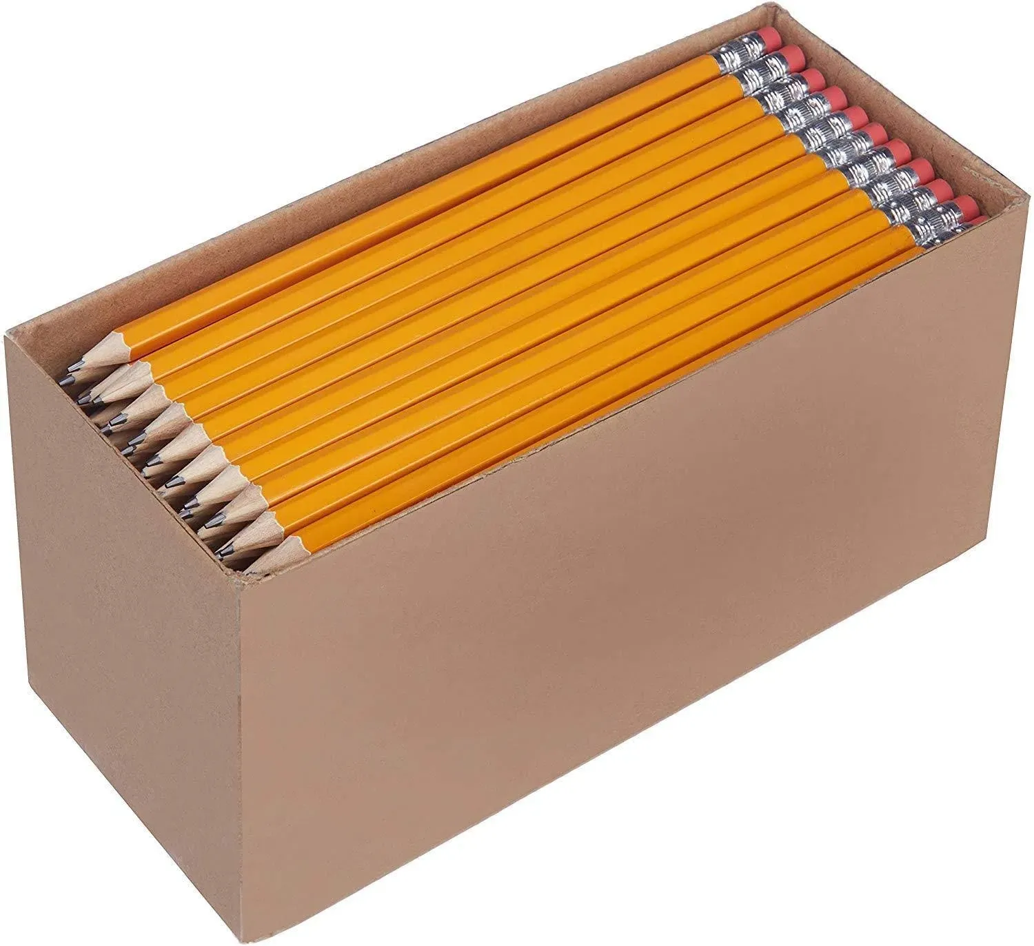 Amazon Basics Woodcased #2 Pencils, Pre-sharpened, HB Lead Bulk Box, 150 Count, Yellow