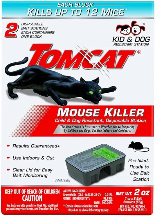 TOMCAT Disposable Bait Station, 2 Stations, 1 Bait Each Mouse Killer | 0370701