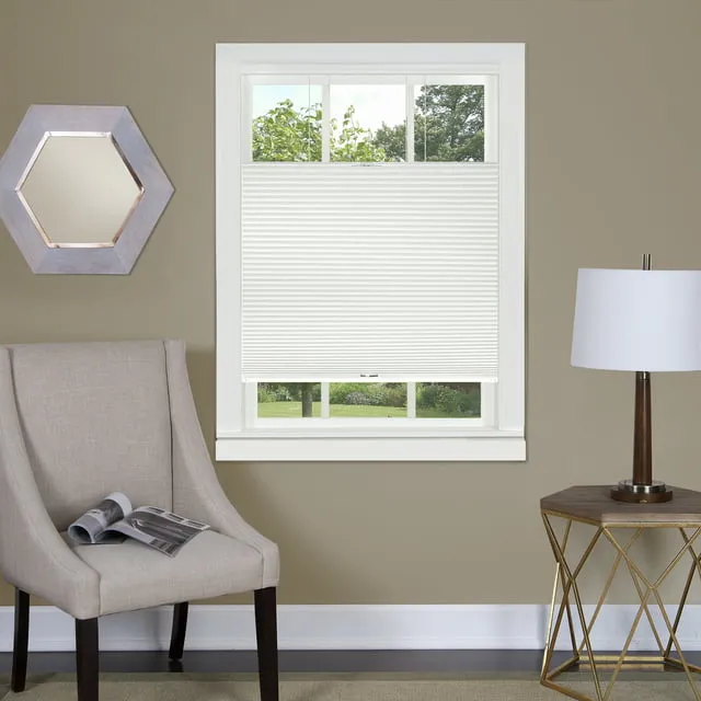 Achim Top Down Bottom Up Indoor Cordless White Polyester Light Filtering Window Cellular Shade, 64" L x 30" W