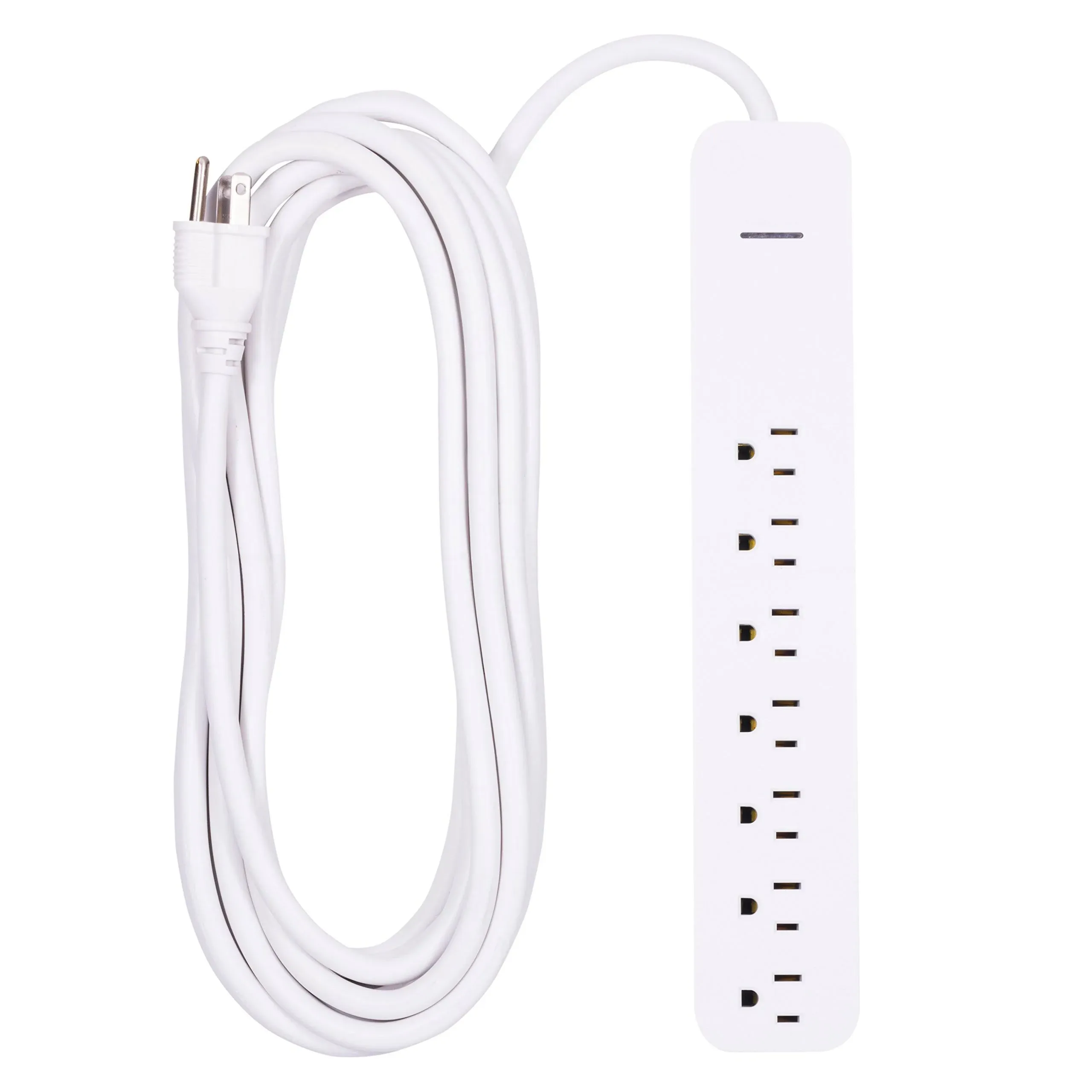 GE 36361 25 ft. 16/3 7-Outlet Surge Protector Power Strip Extension Cord, White