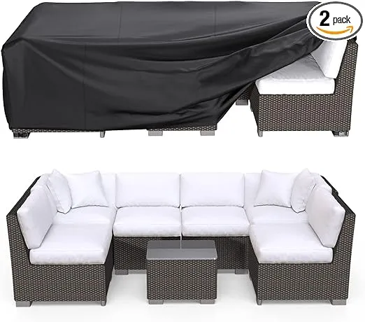 BROSYDA Patio Furniture Covers Waterproof, 90" L × 62" W ×28" H Rectangular Outdoor Furniture Set Covers , Durable Heavy Duty 600D Oxford Patio Furniture Set Covers for Outdoor Table Chair