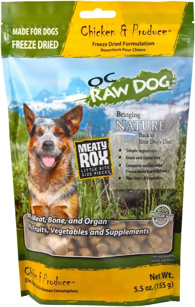 OC Raw Dog Freeze Dried Meaty Rox, Chicken, 5.5 oz