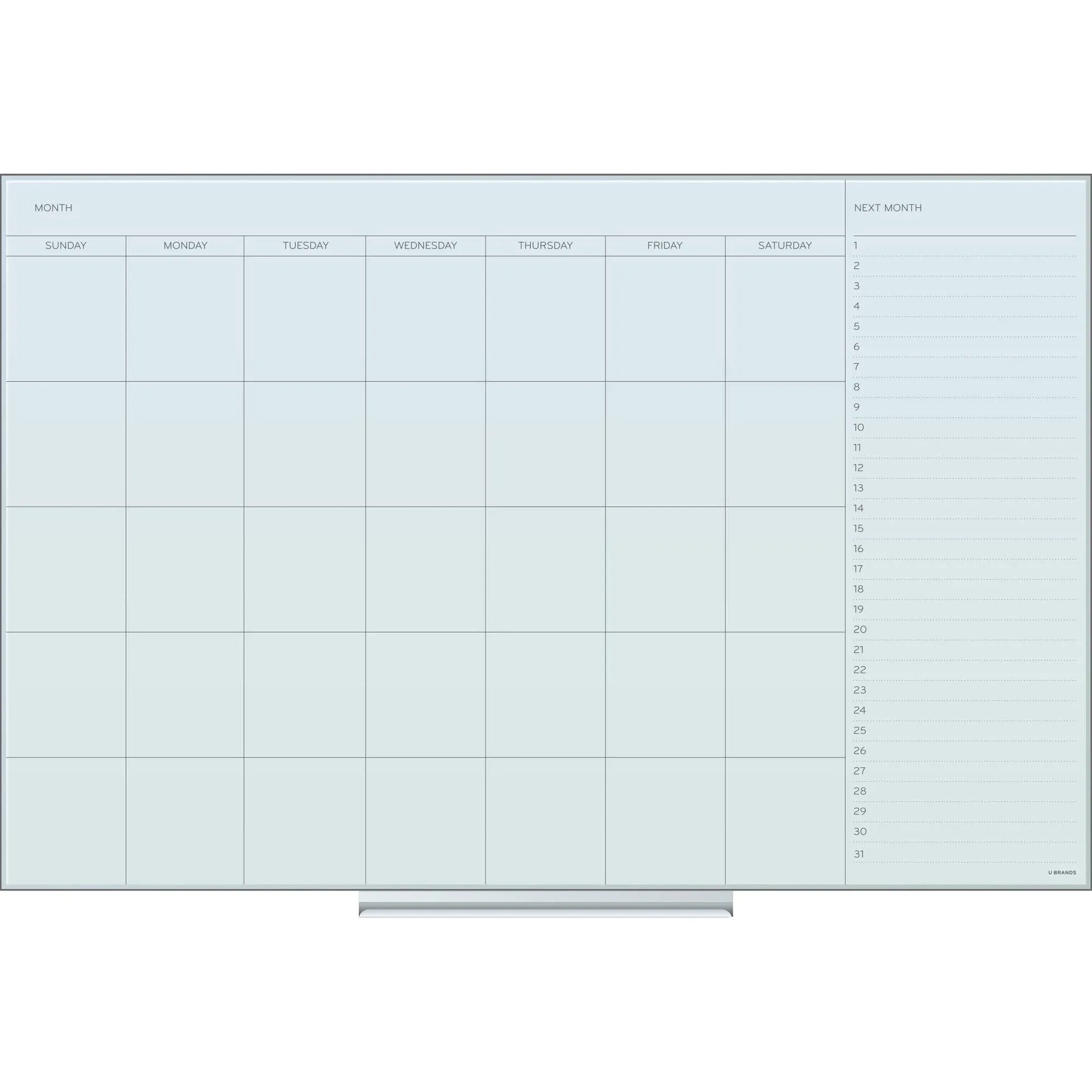 U Brands Floating Glass Dry Erase Calendar Board