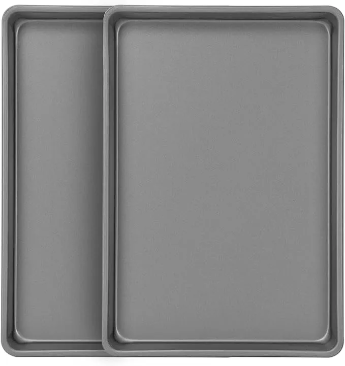 OvenStuff Set of 2 Nonstick Sheet Cake Pans, Gray, HG269-AZ