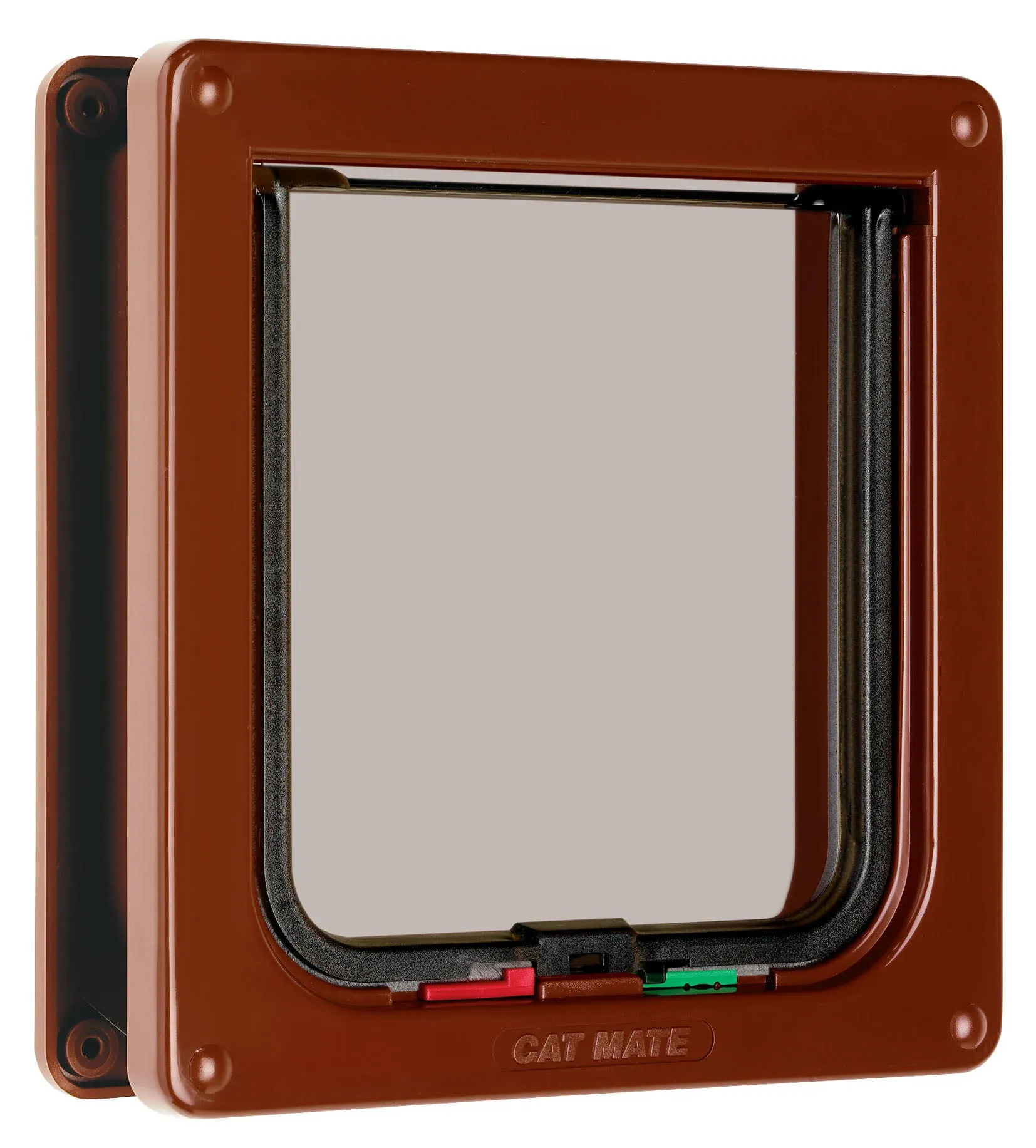 Cat Mate 4 Way Locking Cat Flap with Door Liner Brown