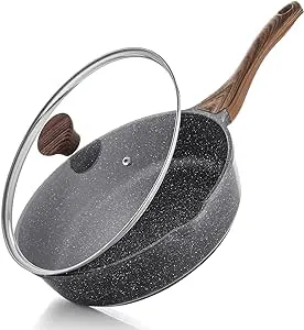 SENSARTE Nonstick Deep Frying Pan Skillet, 11-inch Saute Pan with Lid