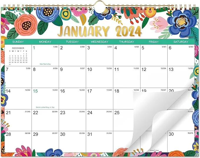 Wall Calendar 2025-2025 Calendar, JAN. 2025 - Dec. 2025, 12 Monthly Wall Calendar, 15" x 11.5", Twin-Wire Binding + Hanging Hook