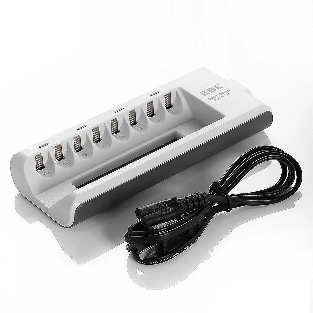 EBL 8-Bay Battery Charger for AA AAA NiMH NiCD Rechargeable Batteries