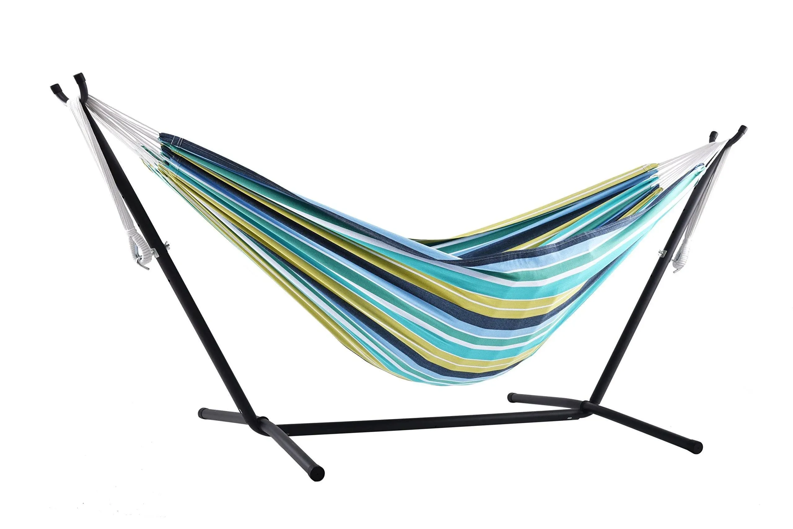 Vivere Double Hammock with Stand - Cayo Reef