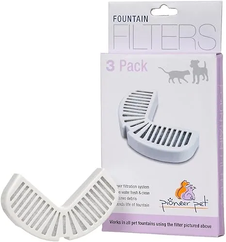 Pioneer Pet Replacement Filters for Ceramic & Stainless Steel Fountains, 3 Pack