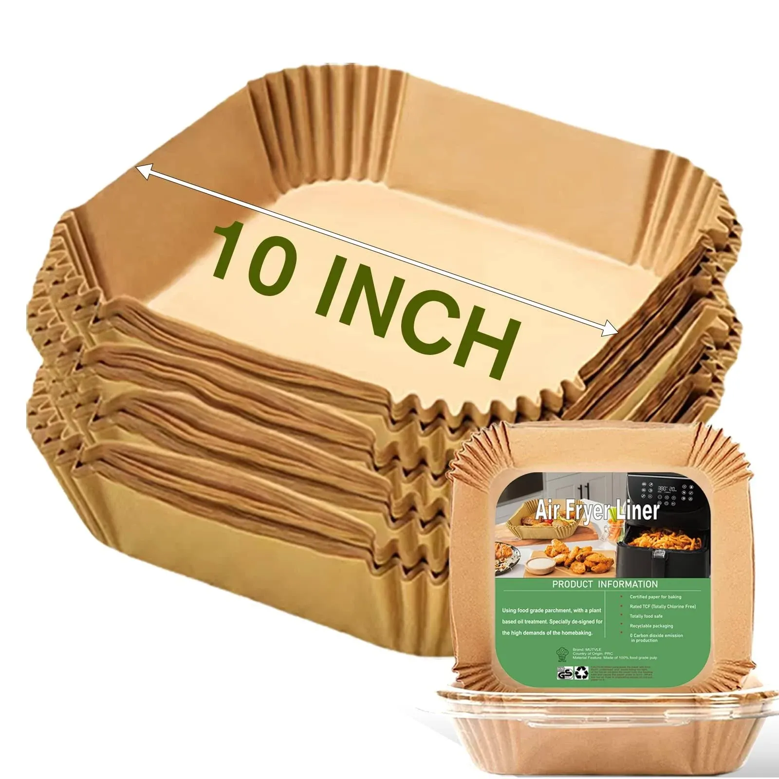 100Pc Air Fryer Disposable Paper Liner Square Non-stick Food Grade Baking Papers