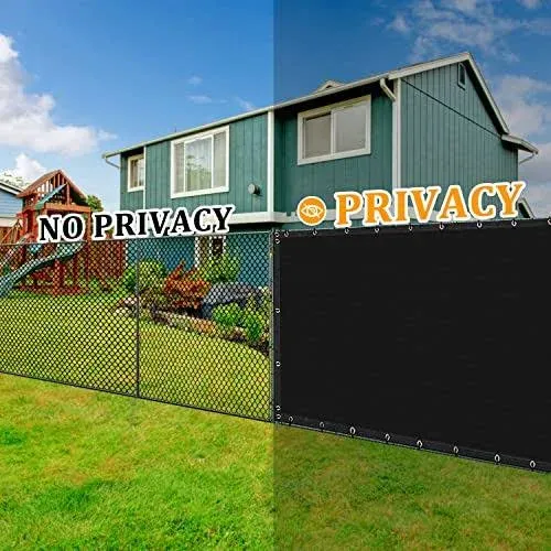 AofeiGa 180GSM 6ft x 50ft Fence Privacy Screen Heavy Duty Fence Cover Garden Wall Backyard Black