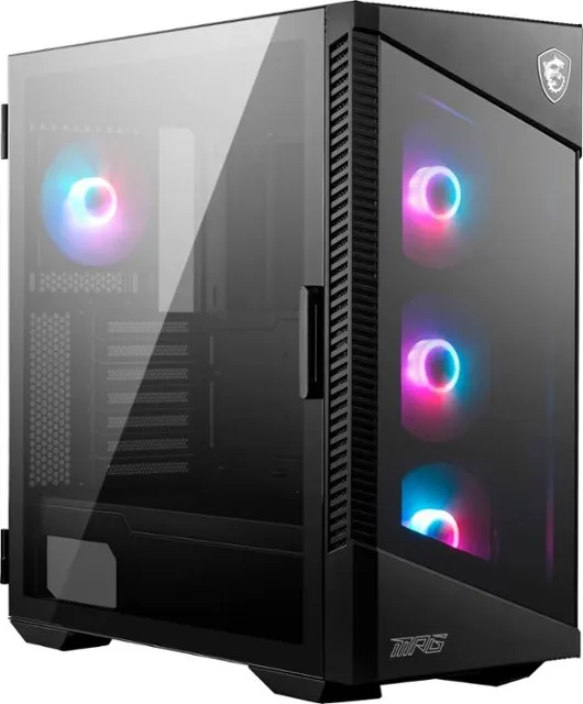 MSI MPG Velox 100R - Boîtier PC de jeu mi-tour - Panneau latéral en verre trempé - 4 ventilateurs ARGB de 120 mm - Prise en charge du refroidissement liquide jusqu'à 360 mm - Panneau en maille pour un flux d'air optimisé