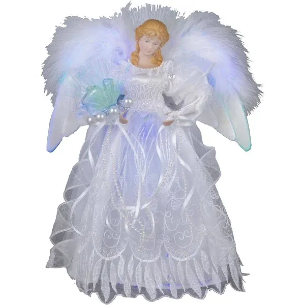 Kurt Adler 12" Lighted LED Fiber Optic Angel Christmas Tree Topper