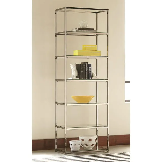 Coaster Contemporary Metal Glass Bookcase