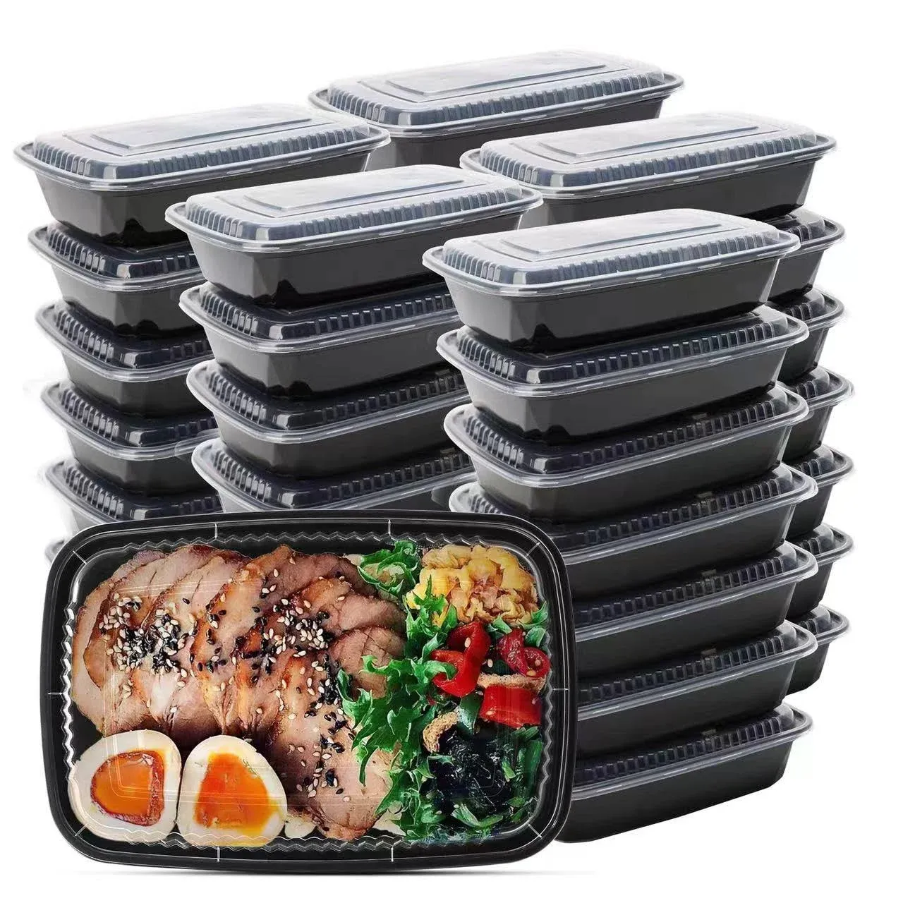 Meal Prep Container, 50 Pack 32 oz Food Storage Containers with Lids, Disposa...