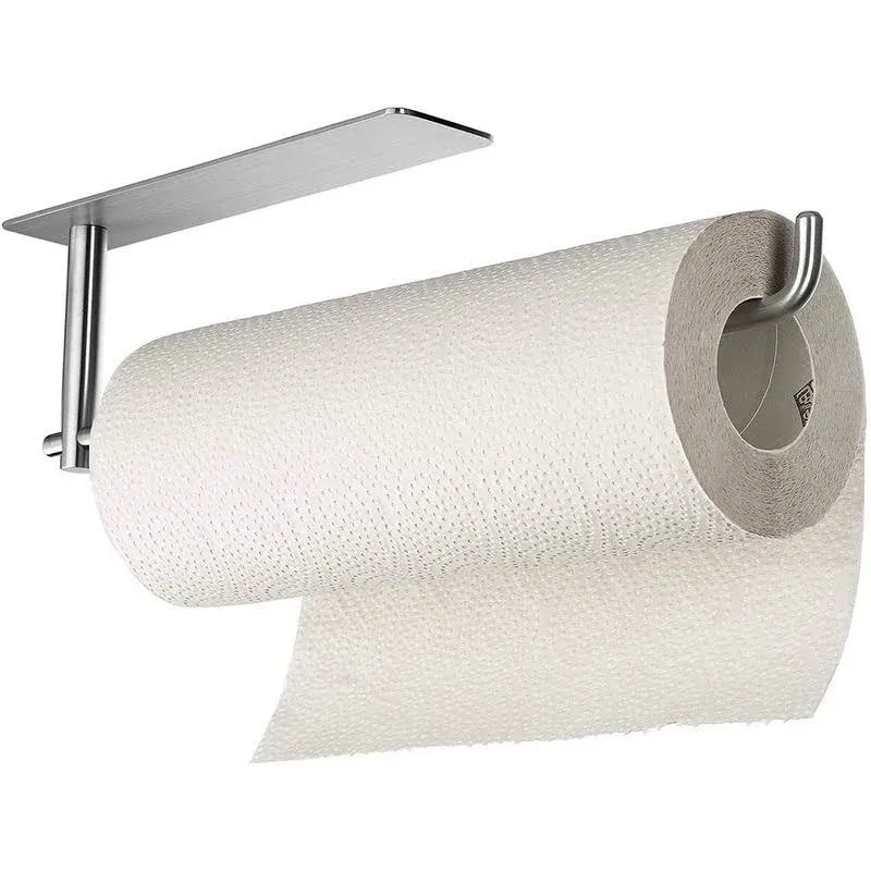 Paper Towel Holders for Kitchen,Paper Towels Bulk- Self-Adhesive Under Cabinet,Both Available in Adhesive and Screws,Stainless Steel