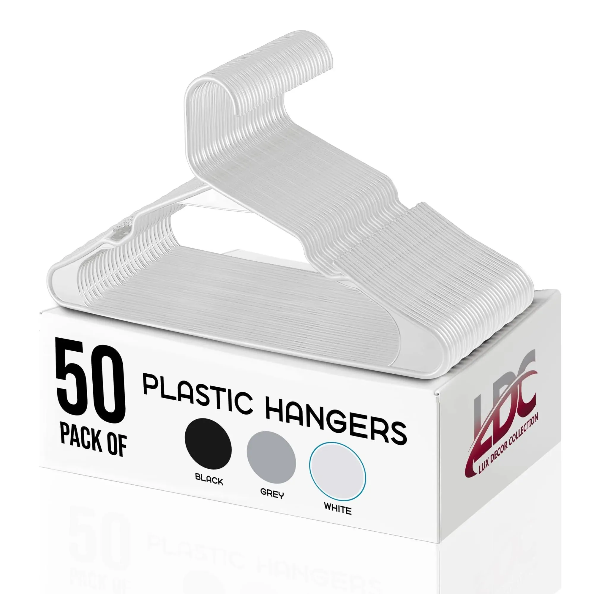 Plastic Hangers Pack of 50 - Space Saving Clothing Hangers | Durable and ...