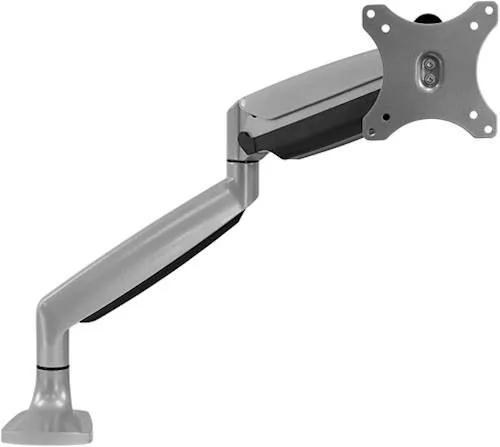 Mount-It! Single Monitor Arm Desk Mount | Gas Spring Monitor Arm | Full Motion Articulating Height Adjustable | Fits 21 22 23 24 27 30 32 Inch VESA Compatible Computer Screen | Clamp and Grommet Base