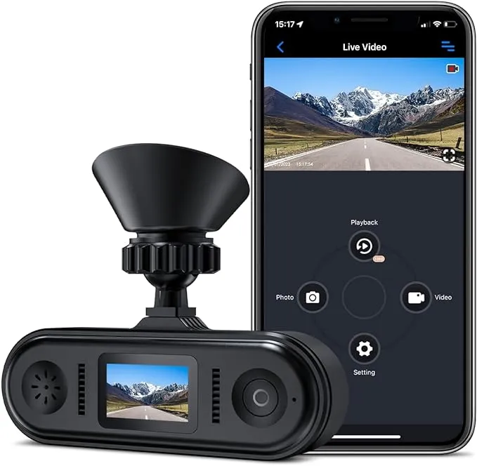 Dash Cam for Cars, Wi-Fi 1080P Full HD Dash Camera, Dashcam with Night Vision, Car Dashboard Camera Recorder with 2-inch LCD Display, Dashcams with Loop Recording, G-Sensor, APP