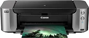 Canon PIXMA PRO-100 Professional Inkjet Photo Printer, 4800x2400 Resolution, WiFi, 13x19" Max Paper Size - With Canon LU-101 Pro Luster Photo Paper (13x19"), 50 Sheets