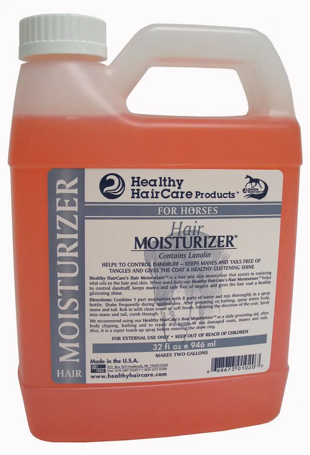 32 fl oz Concentrate Hair Moisturizer for Horses Makes Up To 2 Gallons