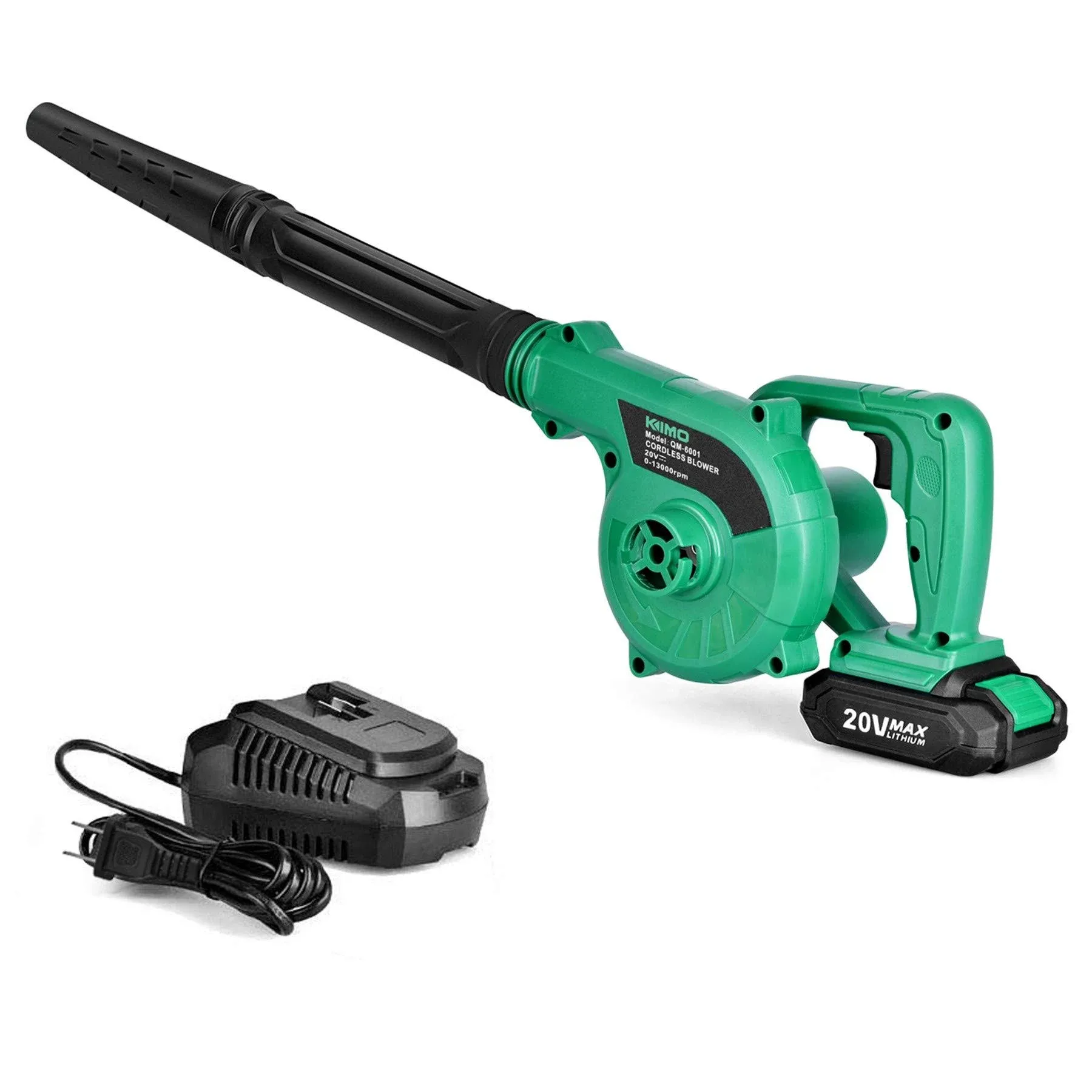 KIMO Cordless Leaf Blower &amp; Vacuum with 2 X 2.0 Battery &amp; Charger, 2-in-1 20V...