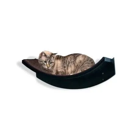 The Refined Feline Lotus Leaf Cat Shelf Mahogany Espresso