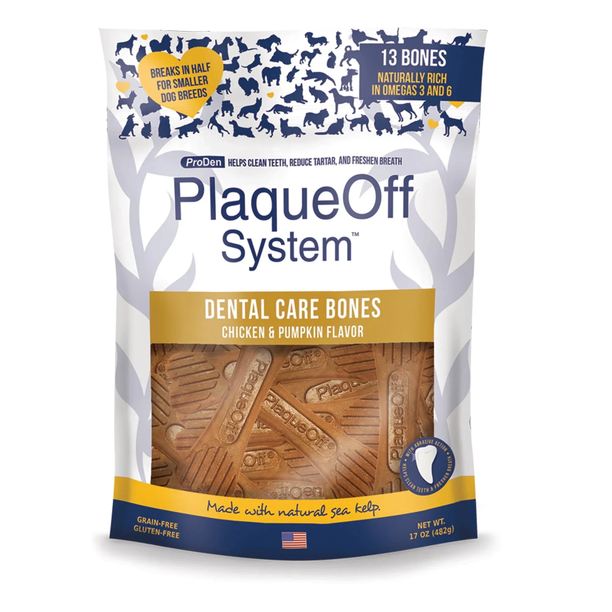 Naturvet Proden - PlaqueOff Dental Care Bones Chicken and Pumpkin