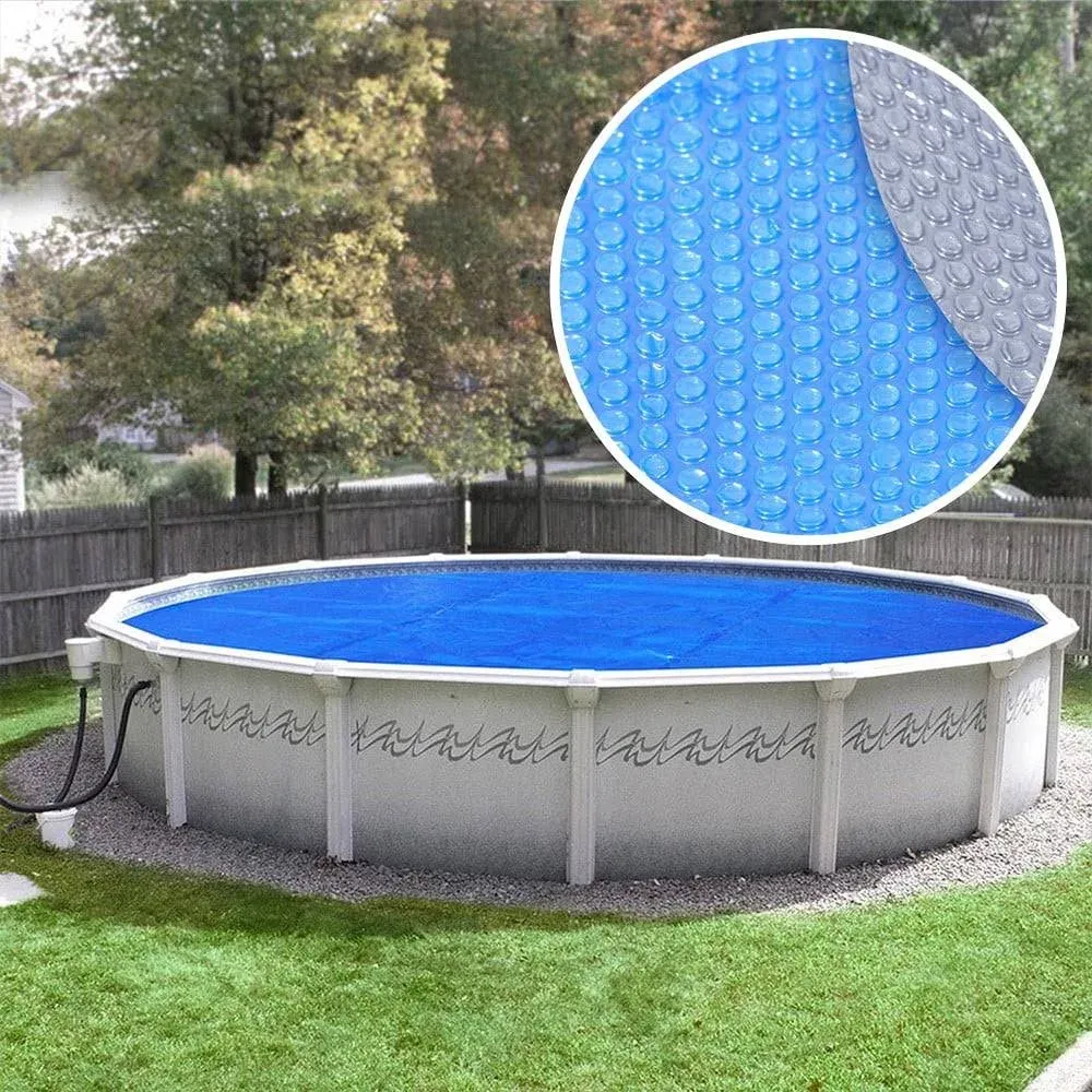 Pool Mate Deluxe 5-Year Blue/Silver Solar Blanket for Above Ground Swimming Pools - 15 ft